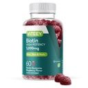 Viteey Biotin Gummies for Hair Skin and Nails - Biotin for Hair Growth Gummies - 5000 mcg - Vegan, gluten- Free, Non- GMO - 60 Počet