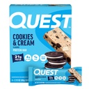 Quest Nutrition Cookies & Cream Protein Bary, 21g Protein, 4g čisté sacharidy, 1g cukru, gluten zdarma, Keto Friendly, 4 Počet