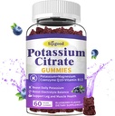 Citrátové žvýkačky kalium - doplněk draslíku pro svalové zdraví, Leg Cramp Relief & Electrolyte Balance, Vegan, Non- GMO, gluten- Free, Blueberry Flavor, 60 Počet