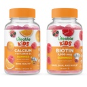 Lifeable Biotin Kids + vápník s vitamínem D Děti, Gummies Bundle - Great Ochutnávání, Vitamin dodatek, Lepek zdarma, GMO zdarma, Žvýkací žlab