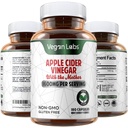 Vegan Labs Apple Cider Ocet Kapsle s matky- 180 Vegan Kapsle, 1600MG per Servin- 100% přírodní ACV Pills - Podporuje zdravé stravování, Keto, Řízení hmotnosti, Detox, a imunitní systém