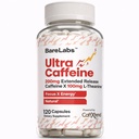Extended Release Caffeine Pills + Caffeine L- Theanine + Focus & Energy Supplement + No Jitters, No Crash + Natural - 120 Kapsle