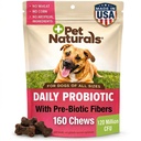 Pet Naturals Daily Probiotic pro psy, Duck Flavor, 160 Chews - 120M CFU Pre a Probiotika pro psy stravitelné zdraví, Gut zdraví, imunitní podpora, Průjem, Alergie a svědění