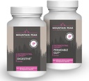 Horské vrcholy Nutriční Propustné Gut & Digestive Support Combo Pack - Gut Lining & Gastrointestinální zdraví - Enzymy, Probiotika a nutriční podpora - 90 Vegetariánské kapsle Každý