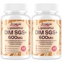 Lipozomální DIM SGS dodatek - Hormon dodatek pro ženy a muže, Estrogen doplňky Obsahuje Sulforaphane Glucosinolate, Vitamin E, Pomegranátové ovoce - Podpora Detox a antioxidant (2 Pack)