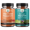 Svazek bylinné tyreoidní podpory komplexu s L Tyrosin Bladderwrack Selenium čisté Ashwagandha a vyčištění jater Detox & opravy - Mléko Thistle s Dandelion Root Cholin Beetroot & Artichice Extract