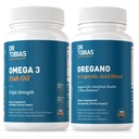 Dr. Tobias Omega 3 Fish Oil a oregano & Capril kyseliny doplňky, podporuje srdce, mozek, imunitní s Gut Flora bilance Komplexní & střevní zdraví pro ženy a muže