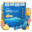 Nello Supercalm Powded Drink Mix, Tropical Tangerine, L Theanine, Ksm- 66 Ashwagandha, Magnesium Glycinát, Vitamin D 3, doplňky pro relaxaci a soustředění, přírodní, Ne cukr, Non GMO, 20 Srvg