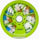 INVODA Weekly Pill Organizátor 7 Kompartment Rotating Pill Box for Daily Medication & Vitamíny - Přenosné cestovní Pill Pouzdro Rybí olejové doplňky Vitamíny Organizátor (Orange)
