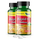 America Medic & Science Rapid-C 1000mg vitamin C dodatek (2 balení 100 tablet) Energetický booster, Denní imunitní systém Podpora, Antioxidant credi124; Vegan, Non- GMO potažená kyselina askorbická pro dospělé muže a ženy