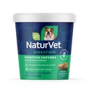 NaturVet - Digestivní enzymy - Plus probiotika a prebiotika - Pomáhá podporovat dietní změny a zdravý stravitelný trakt - pro psy (měkké žvýkání, 70 Počet)