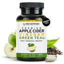 TRIO NITRION Apple Cider Ocet Kapsle se zeleným čajem - Přírodní cukr zdarma Apple Cider Ocet pilulky s matkou pro vyčištění těla, imunitní, řízení hmotnosti & metabolismus Booster *