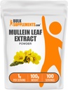 BulkSupplements.com Mullein Leaf Extract - Verbascum Thapsus, Mullein Supplement - Bylinný dodatek pro imunitní podporu - Gluten Free, 1g per Serving, 100g (3.5 oz) (Balení po 1)