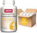 Jarrow Diplomas Glucosamine + Chondroitin + MSM Kapsle, Příplatek k společné podpoře s vitamínem C a mangananem, 240 Kapsle, 60 Day Supply, Balení 12