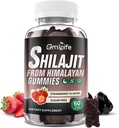 Shilajit Gummies for Men & Women, 1000MG Shilajit Dodatek s 85 + stopové minerály & Fulvic Acid for Energy, Imunity, Sugar- Free, Strawberry-60 Počet