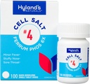 Hyland je č. 4 Cell Salt Ferrum Phos 6X Tablety, Decongestant a Sinus Relief, Zánět dodatek, Přírodní úleva od studených a horečnaté příznaky, Rychlé rozpuštění tablety, 100 Počet