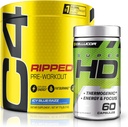 C4 Ripped & SuperHD, Termogenní pouzdro, C4 Ripped Pre Workout Powder, ICY Blue Razz 30 Servings + SuperHD s Capsimax a Green Tea Extract, 60 Servings