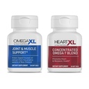 OmegaXL Joint Support Supplementary - Natural Muscle Support, Green Lipped Mussel Oil, Soft Gel Pills, Drug- Free, 60 Count + HeartXL 30 Count, High Potency Omega-7 Blend