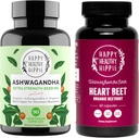 Happy Zdravé hippie Beetroot Kapsle & Organic Ashwagandha Stress Supplement Kapsle
