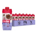 SlimFast protein Shake, Chocolate-20g protein, Jídelní náhrada Shake připraven k pití, Vysoký protein s nízkým obsahem sacharidů a nízkým cukrem, 24 vitamínů a minerálů, 12 Počet (Balení po 1) (Balení květen Vary)