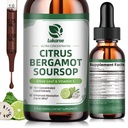 Citrus Bergamot Liquid Drops - přírodní doplněk s soursop, červená kvasinková rýže, Česnek, olivový list, Black Pepper - vysoká absorpce - Podpora celkové Wellness * - Soursop Bitters Liquid, 2 Fl Oz
