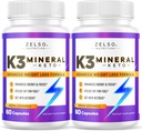 ZELSO (2 balení K3 Minerální hubnutí pilulky pro ženy a muže, K3 Minerální pilulky - K3 Sůl Mineral, Vitamin + K3 Kapsle dodatek pro Keto Váha Ztráta - 2 měsíce Dodávka