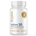 Zenith Labs Vision 20 Eye Vitamins - Lutein, Zeaxanthin, a Bilberry Extract - Podporuje oční kmen, a zdraví očí - Karotenoid Blend