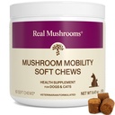 Skutečné houby Mobility Chews for Dogs & Cats - Green Lipped Mussel & ErgoGold Mushroom Blend - Dogs & Cat Vitamins Paces for Active Rutines - Joint, Hip & Flexibility Support - 240 ct Supplement