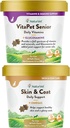 NaturVet - Kůže & Coat Plus Omegas pro kočky - 60 měkké Chews 124; Podporuje zdravou pleť & Glossy Coat 124; & VitaPet Senior Daily Vitamíny pro kočky, které poskytují esenciální minerály, 90 g, 60 Počet