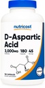 Nutricost D- aspartová kyselina (DAA) Kapsle 3000mg per Serving (180 Kapsle) - Non- GMO