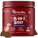 Zesty Paws Dog Multivitamin, Žvýkací Dog Vitaminy a doplňky pro Hip & Joints, kůže & Coat, Omega 3 Rybí olej pro Dogs- Senior & Puppy Multivitamin - Bison- 90ct