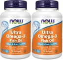 Nyní doplňky, Ultra Omega-3 Molekulárně destilované a enterické potažené, 90 Softgels (Balení po 2)