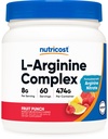Nutricost L- argininový komplex (ovocný punč, 60 porcí) - gluten Free, Non- GMO
