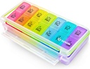 AUVON Weekly Pill Organizátor 2 krát denně, Velký 7 den PM Pill Box Organizátor, Denní Pill Pouzdro s Moisture-Proof & Design odstranitelné kompozity držet vitaminy, rybí olej, doplňky, léky