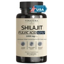VINATURA Shilajit pro muže a ženy - 1000mg Čisté Himalájské shilajitské tobolky, standardizované na 50% Fulvic Acid - 60 tobolek