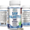Extra Pevnost Saw Palmetto - 45% Extract Prostate Dodatek, Snížení časté močení, DHT blokování pro růst vlasů, Non- GMO, 100 Kapsle
