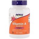 Nyní potraviny Vitamin A, 25000 IU z rybího jater, 250 Softgels (balení po 2)