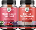 Svazek bylin Menopauza Dodatek pro ženy a 10000 mcg Čisté Biotin pilulky pro ženy a muže - ideální pro rovnováhu estrogenu - zastavit vypadávání vlasů Natural dodatek
