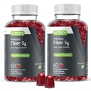 Viteey Prebiotic Fiber Gummies pro dospělé, 5g - Gut Health & Digestive Soluble Fiber Supplement Gummies - Nulový cukr přidaný, Vegan, gluten- Free - 120 Počet