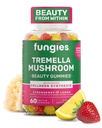 Fungies Tremella Houbové gumy, Smíšené jahody & Lemon Flavor - Houba Bylinný dodatek Gummy pro dospělé Podporuje kolagen Syntéza, Zdravá kůže a zdravé stárnutí - Krása Gummies 60 Služeb