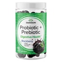 Swanson Probiotic + Prebiotic Gummies - Příplatek za stravitelnou podporu Podpora trávicí funkce & Bowel Regularity - Pomáhá podporovat imunitní zdraví - (BlackBerry, 60 Gummies)