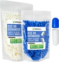XPRS Nutra Separated Capsules Size 00- 1000 Count Empty Želatina Kapsle Separated in Bags - Premium Empty 00 Pills for DIY Supplement Filling (Blue / White)