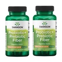 Swanson Prebiotic + Probiotická Vlákna - Přírodní dodatek Podpora trávicího systému a imunitní zdravotní podpory - Podpory Regularity & GI Tract Health - (60 Kapsle, 500 milionů CFU každý) (2 Pack)