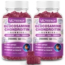 2 Balení 2000mg Glucosamine Chondroitin Gummies, Extra Strength Glucosamine s Chondroitin MSM & Turmeric, Společná podpora Dodatek, Antioxidační imunitní podpora - 120 Gummies