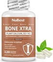 NuBest Bone Xtra - Rostlinné kostní síly, Strontium Boost se Strontium Citrát, vápník, hořčík z mořských řas, fosfor, vitamin C, K2, D3 C124; maximální absorpce vápníku 124; 1 měsíční dodávka