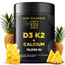 Vitamin D3 K2 Gummies 10000 IU s vápníkem 100mg - VIT D3 pro dospělé - Mk7 Vitamin K2 100mcg - Vitamin D doplněk pro muže a ženy - Vegan gluten zdarma Non- GMO