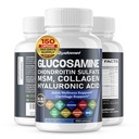 Glukosamin Chondroitin sulfát Methylsulfonylmethan Hyaluronic Acid Turmeric Ginger Vitamin C, D3, Black Pepper -150 Capsules - Vyrobeno v USA