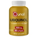 Qunol Ubiquinol CoQ10 100mg Softgels, Ubiquinol - Aktivní forma koenzymu Q10, Antioxidant pro srdeční zdraví, Zdravé hladiny krevního tlaku, prospěšné pro uživatele statin, 60 Počet