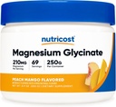 Nutrikost Glycinát hořečnatý Prášek (Peach Mango, 250 gramů) - Glycinát hořečnatý (jako bisglycinát)