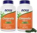 Nyní Chlorella 1000mg Tablety - 200 Počet (Balení 2) - Přírodní Occurring Chlorofyl, Beta- karoten - Non- GMO, Vegan - Zelený Super doplněk stravy pro ženy a muže